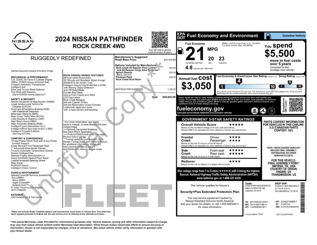 Certified 2024 Nissan Pathfinder Rock Creek AWD/4WD image 6