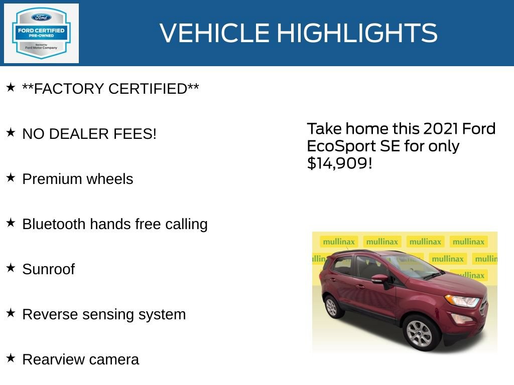 Used 2021 Ford EcoSport SE FWD image 12