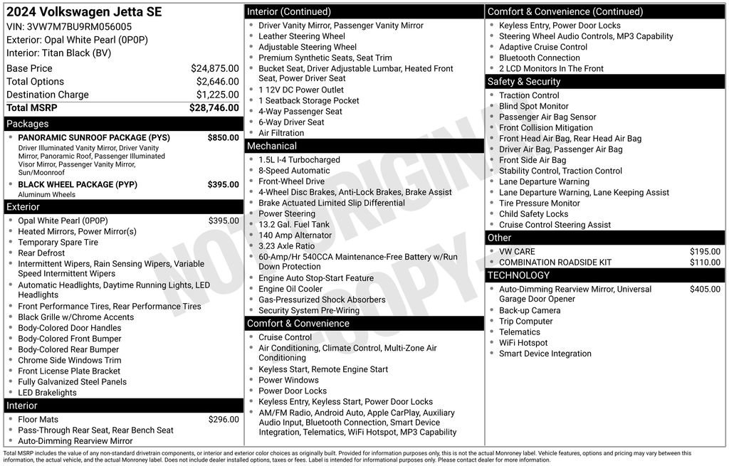 Used 2024 Volkswagen Jetta SE w/ Panoramic Sunroof Package image 27