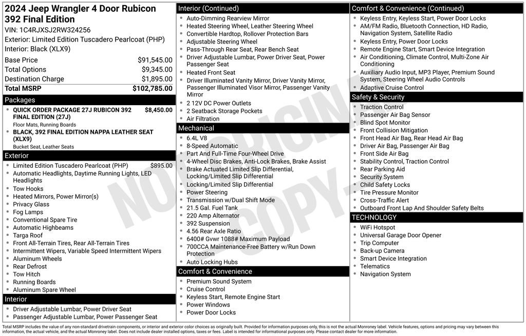 New 2024 Jeep Wrangler Rubicon 392 image 10