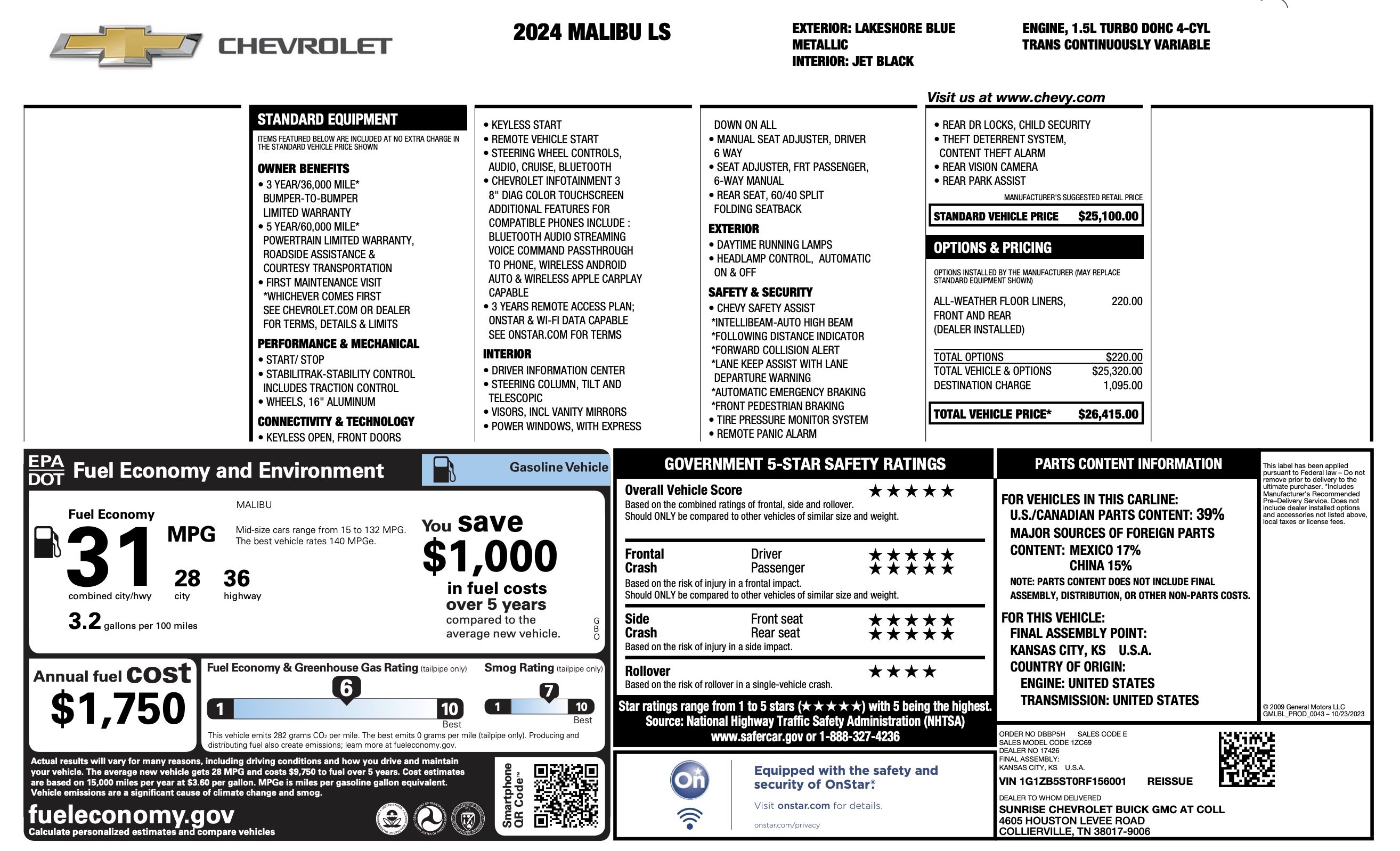 Used 2024 Chevrolet Malibu LS FWD image 2