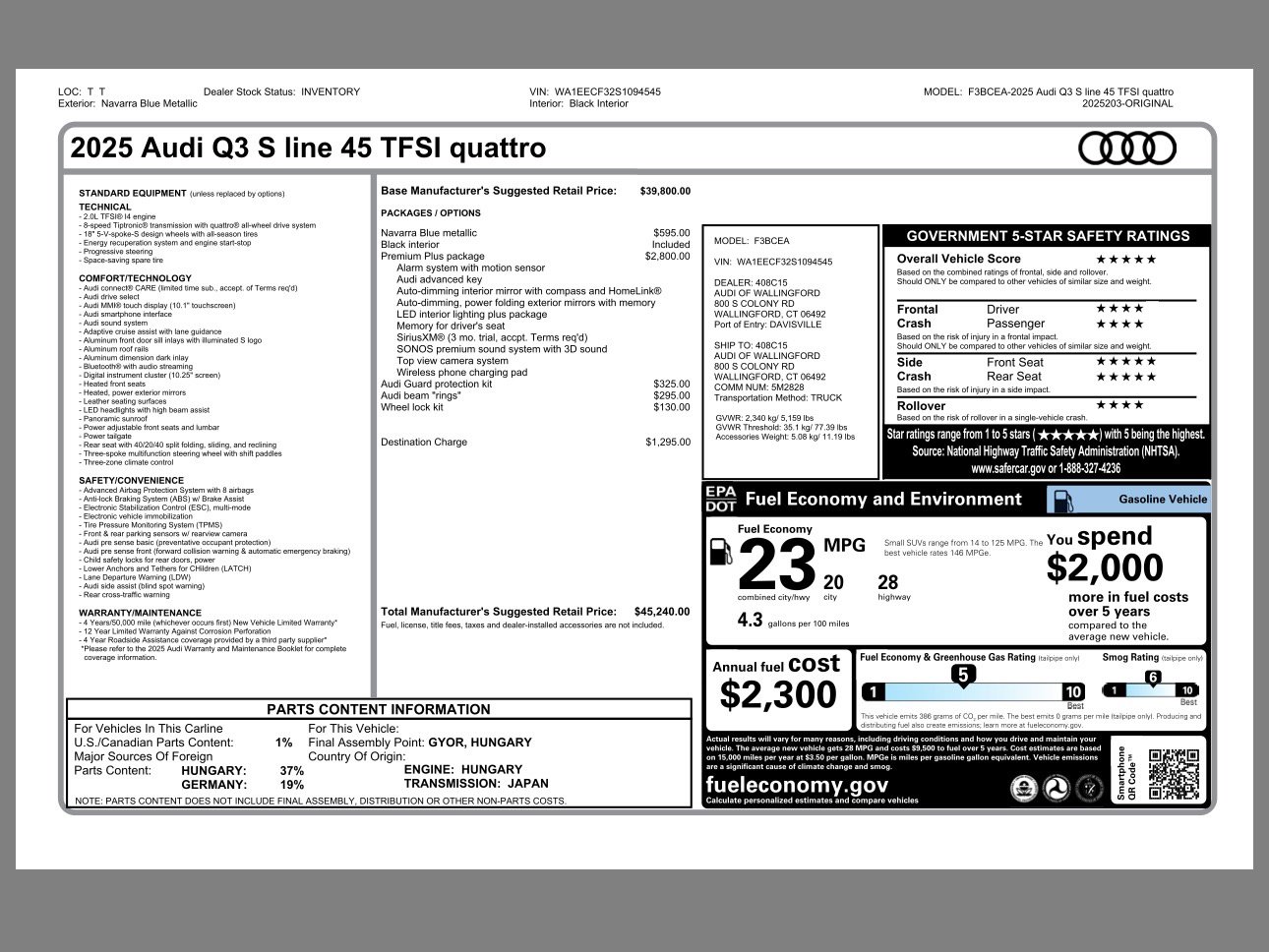 New 2025 Audi Q3 2.0T Premium Plus image 19