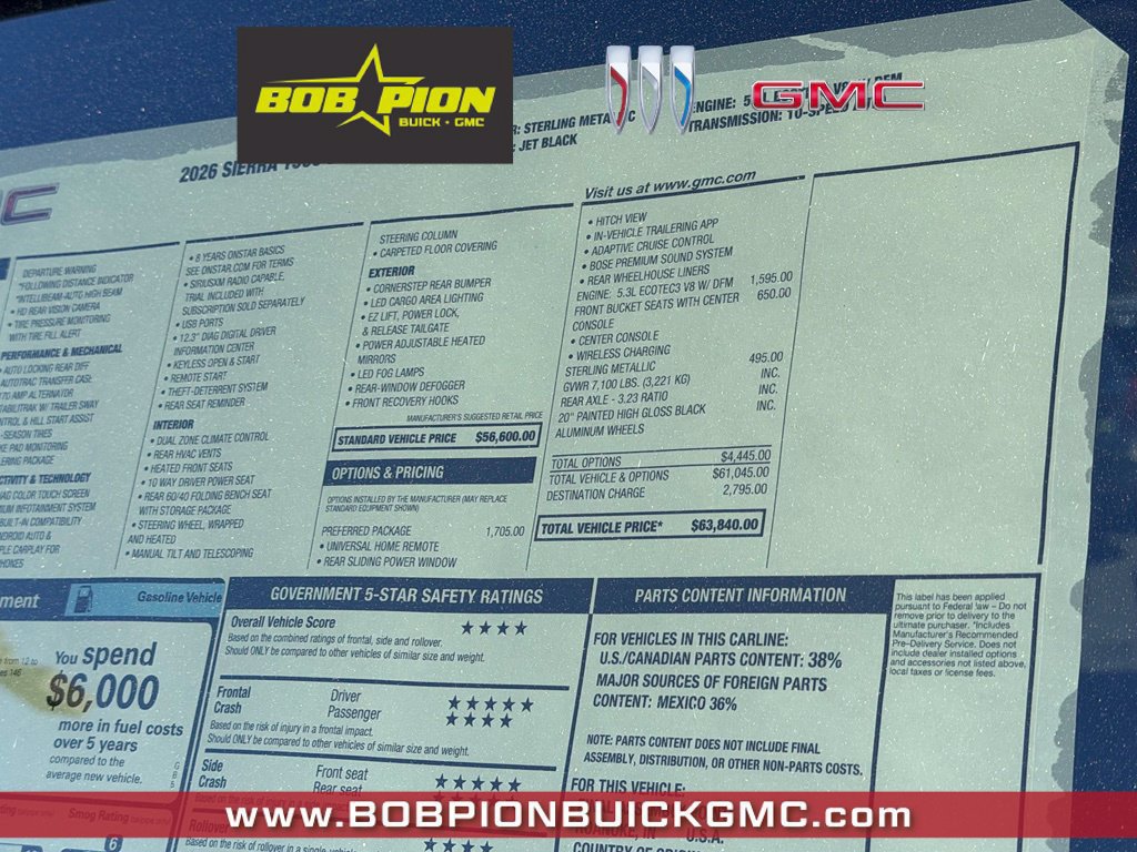 New 2026 GMC Sierra 1500 Elevation w/ Preferred Package AWD/4WD image 14