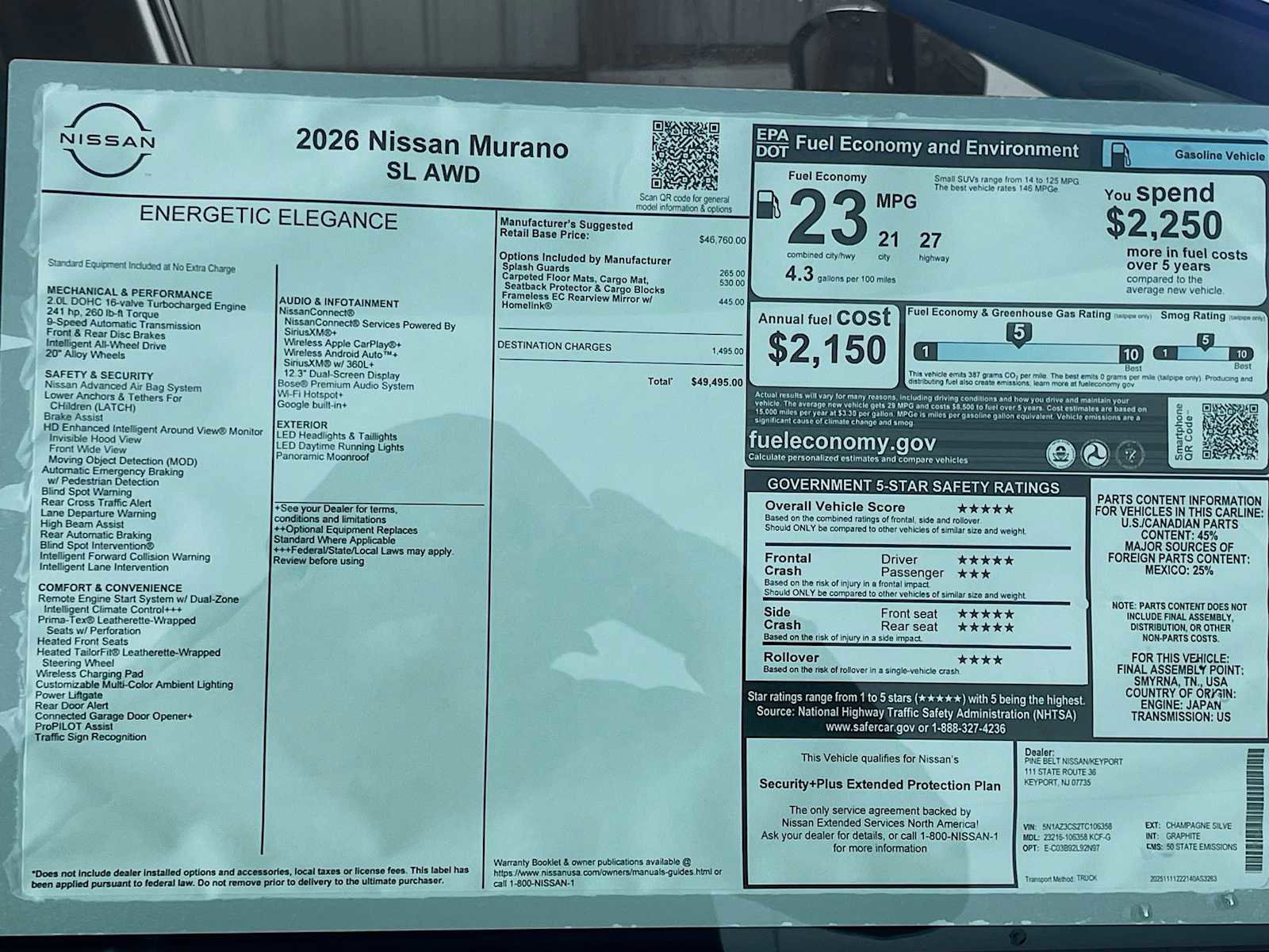 New 2026 Nissan Murano SL image 6