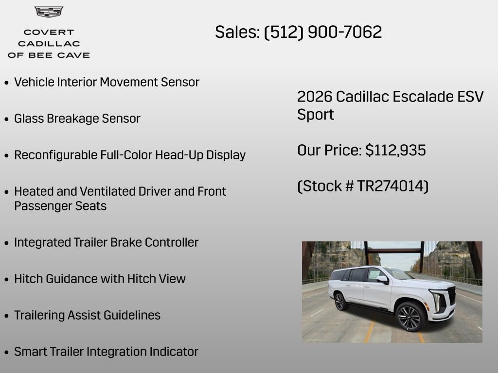 New 2026 Cadillac Escalade ESV Sport AWD/4WD image 30