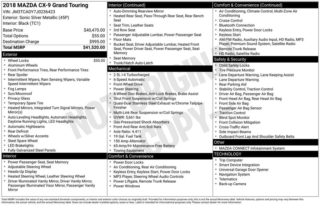 Used 2018 MAZDA CX-9 Grand Touring image 41