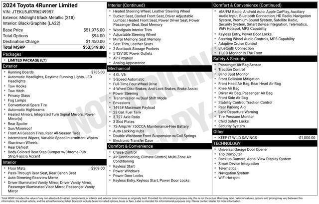 Certified 2024 Toyota 4Runner Limited AWD/4WD image 36