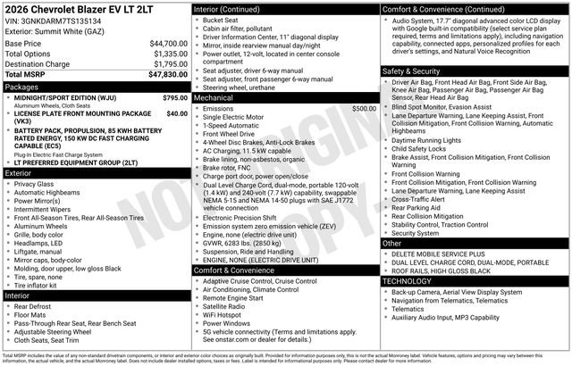 New 2026 Chevrolet Blazer EV LT w/ Midnight/Sport Edition FWD image 4