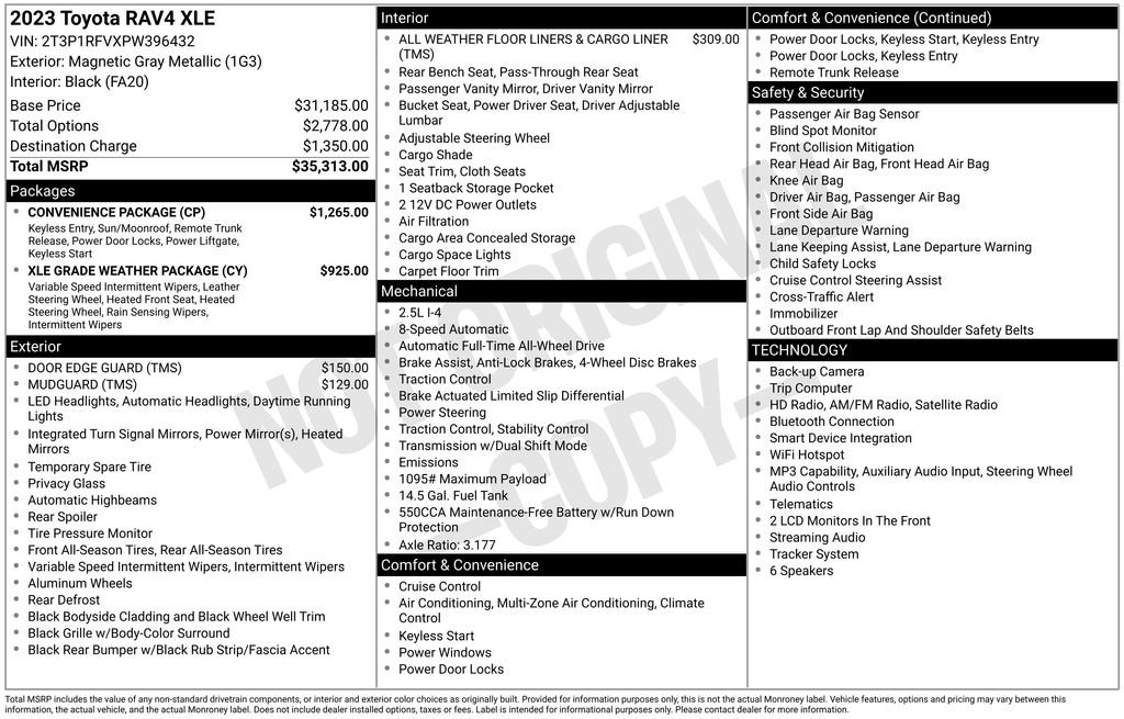 Used 2023 Toyota RAV4 XLE w/ Convenience Package AWD/4WD image 3