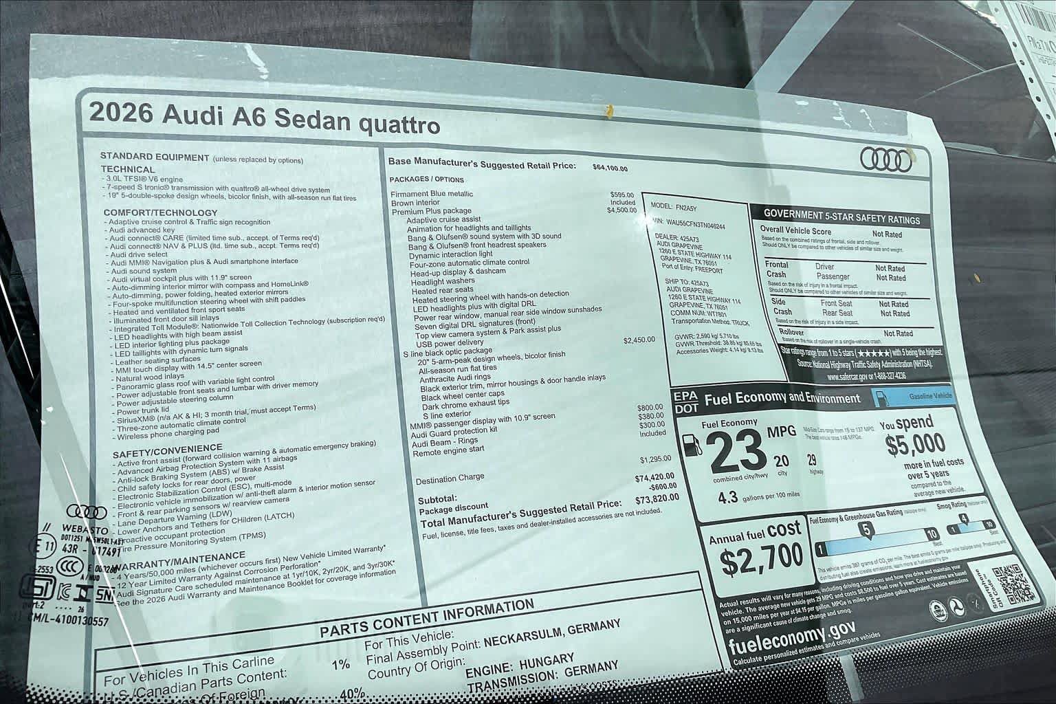 New 2026 Audi A6 Premium Plus AWD/4WD image 18