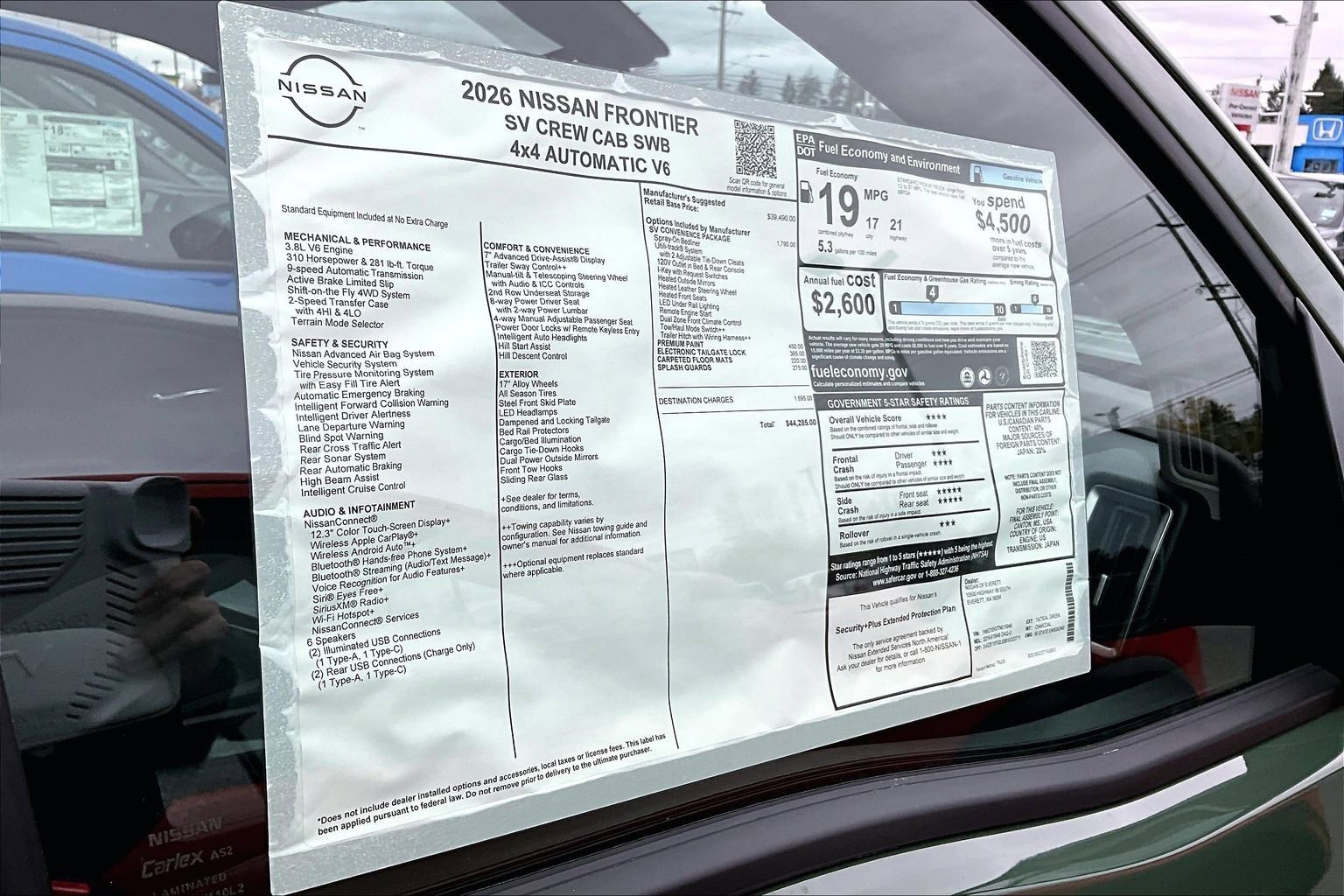 New 2026 Nissan Frontier SV w/ SV Convenience Package image 13