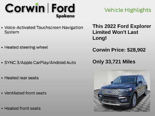 Certified 2022 Ford Explorer Limited w/ Class IV Trailer Tow Package AWD/4WD image 13
