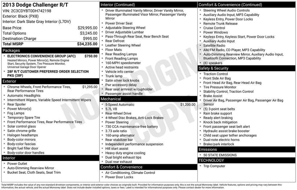 Used 2013 Dodge Challenger R/T w/ Electronics Convenience Group image 2