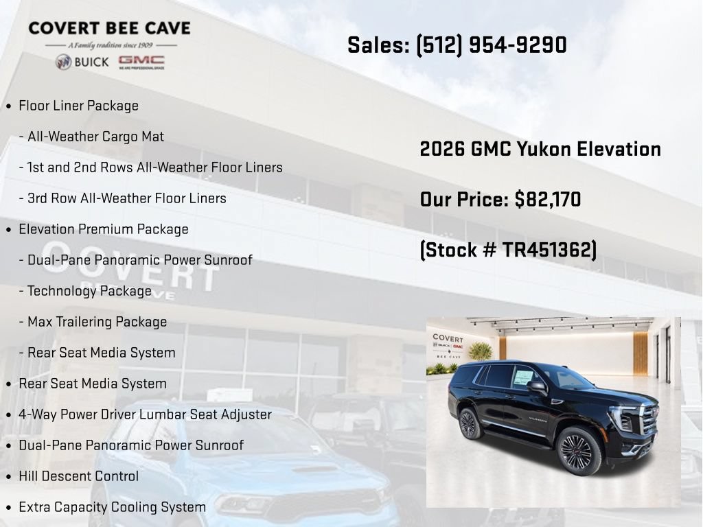 New 2026 GMC Yukon Elevation w/ Elevation Premium Package AWD/4WD image 13