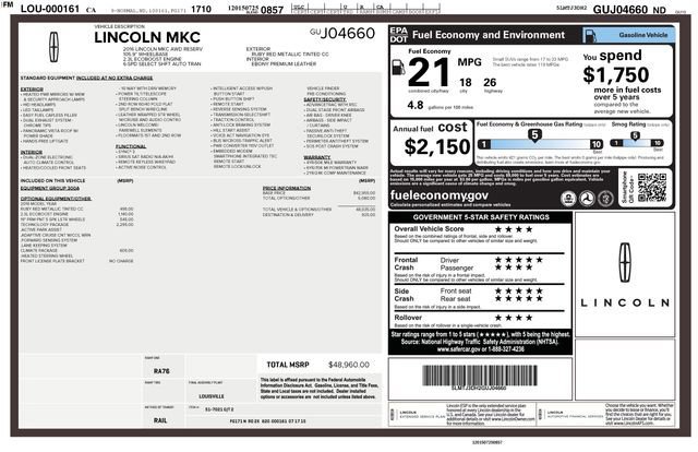 Used 2016 Lincoln MKC Reserve image 2