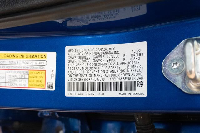 Certified 2022 Honda Civic Sport image 30