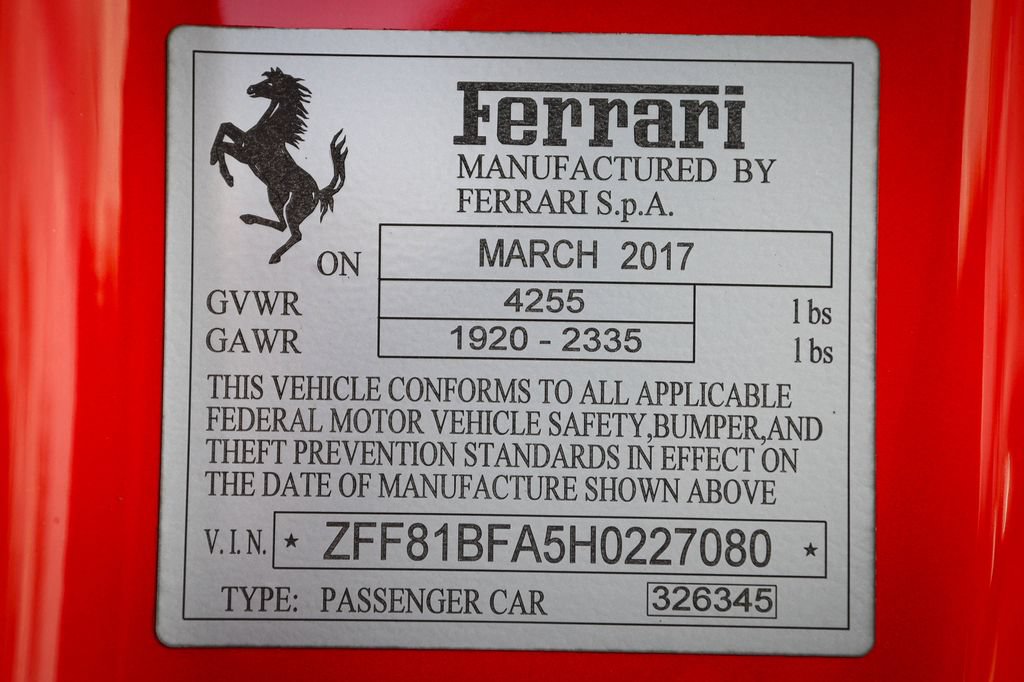 Certified 2017 Ferrari F12tdf RWD image 67