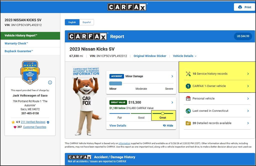 Used 2023 Nissan Kicks SV image 12