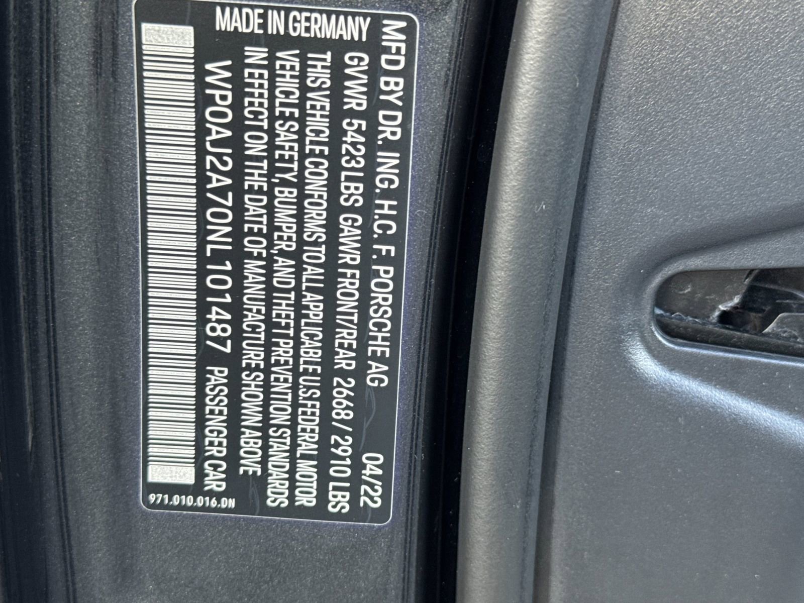 Certified 2022 Porsche Panamera 4 Platinum Edition image 34