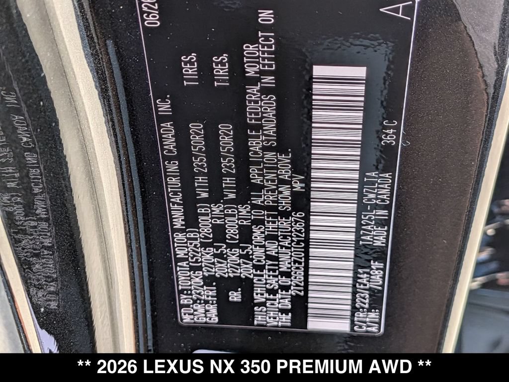 New 2026 Lexus NX 350 AWD w/ Accessory Package (2T) image 17
