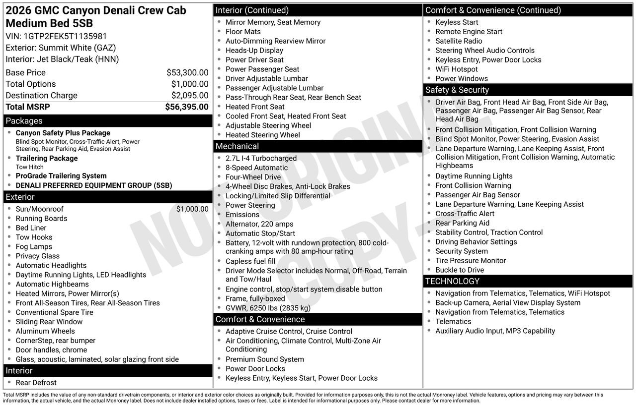 Used 2026 GMC Canyon Denali AWD/4WD image 5