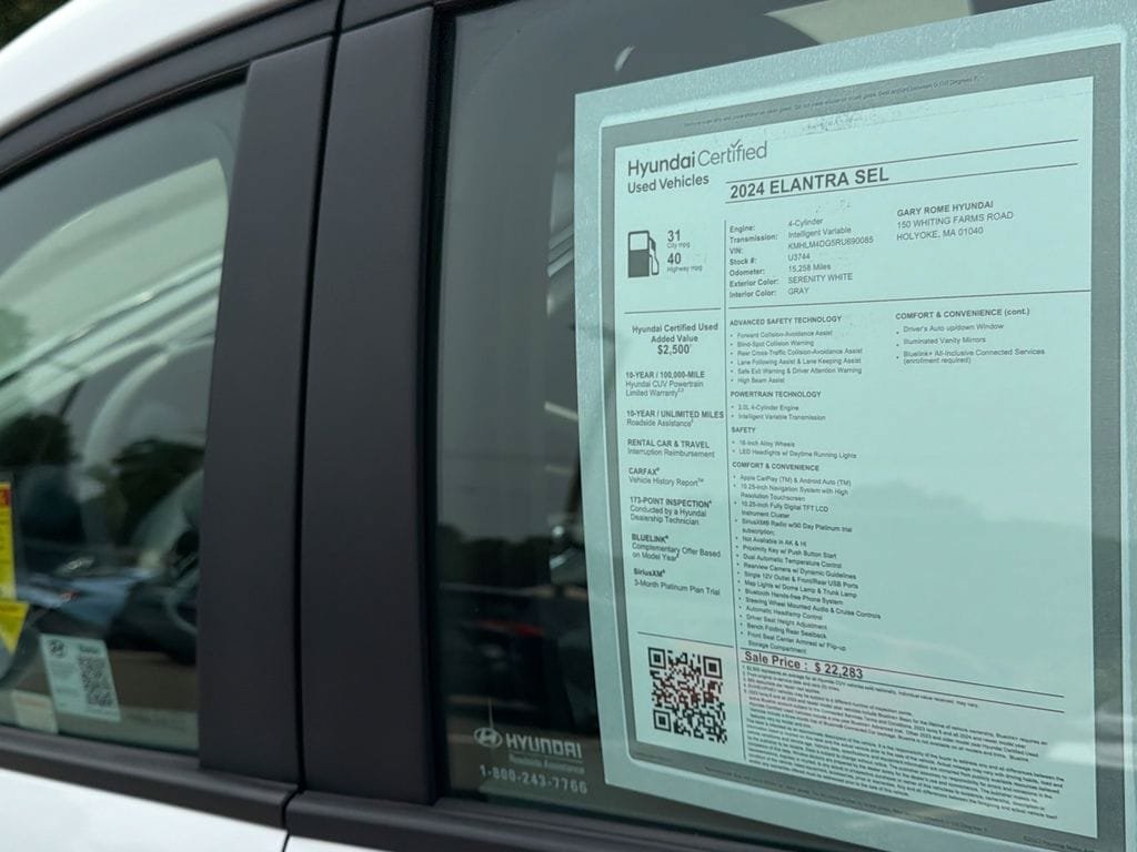 Certified 2024 Hyundai Elantra SEL FWD image 28