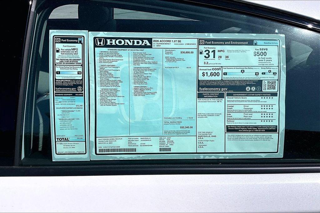New 2026 Honda Accord SE image 13