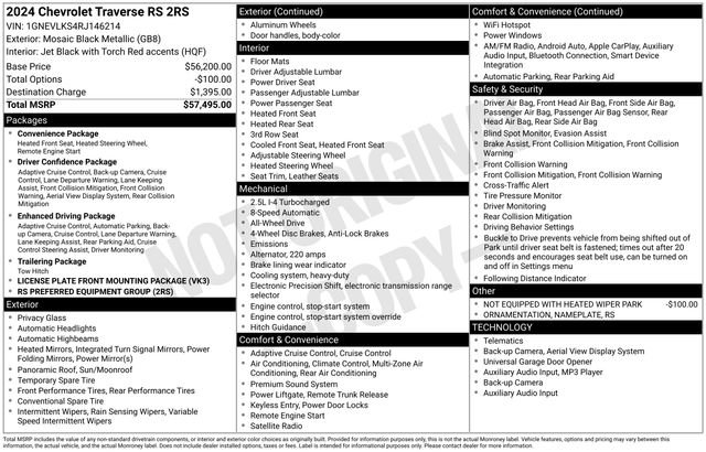 Certified 2024 Chevrolet Traverse RS image 30