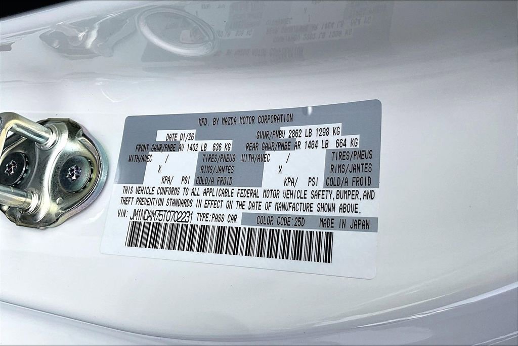 New 2026 MAZDA MX-5 Miata RF Grand Touring RWD image 21