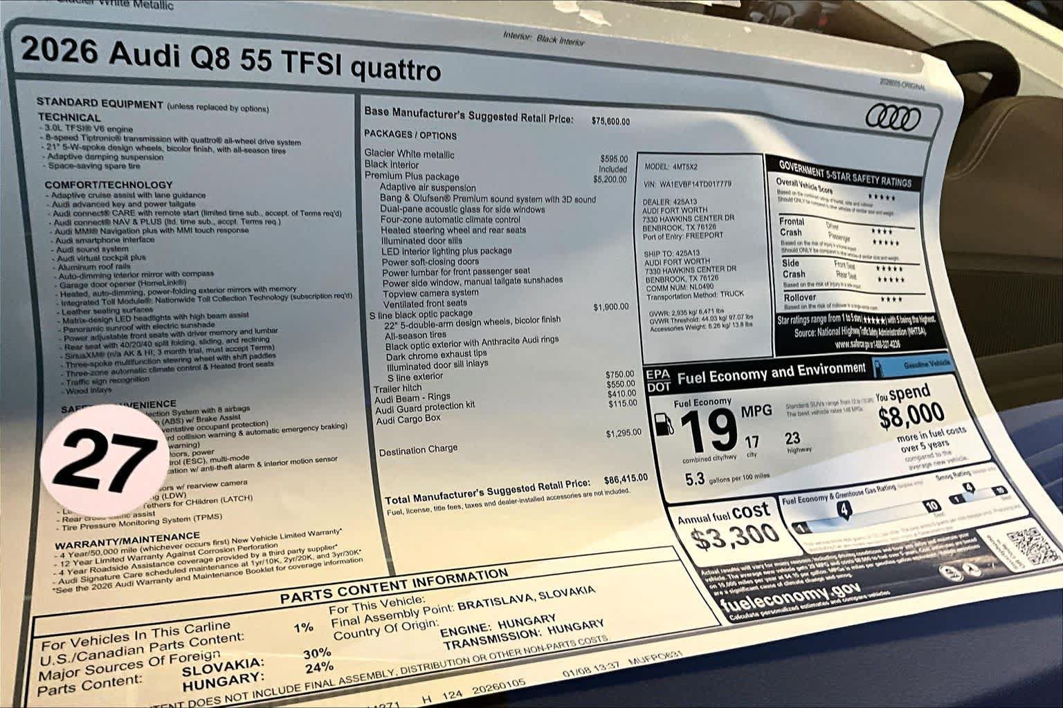 New 2026 Audi Q8 Premium Plus AWD/4WD image 16