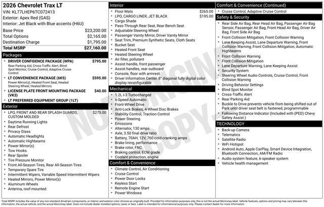 New 2026 Chevrolet Trax LT w/ Driver Confidence Package FWD image 5