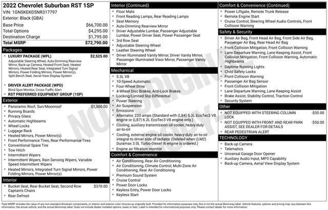 Used 2022 Chevrolet Suburban RST w/ Luxury Package image 7