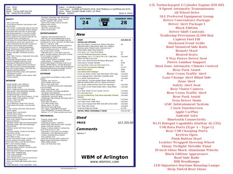 Used 2019 GMC Terrain SLE w/ Driver Convenience Package image 2