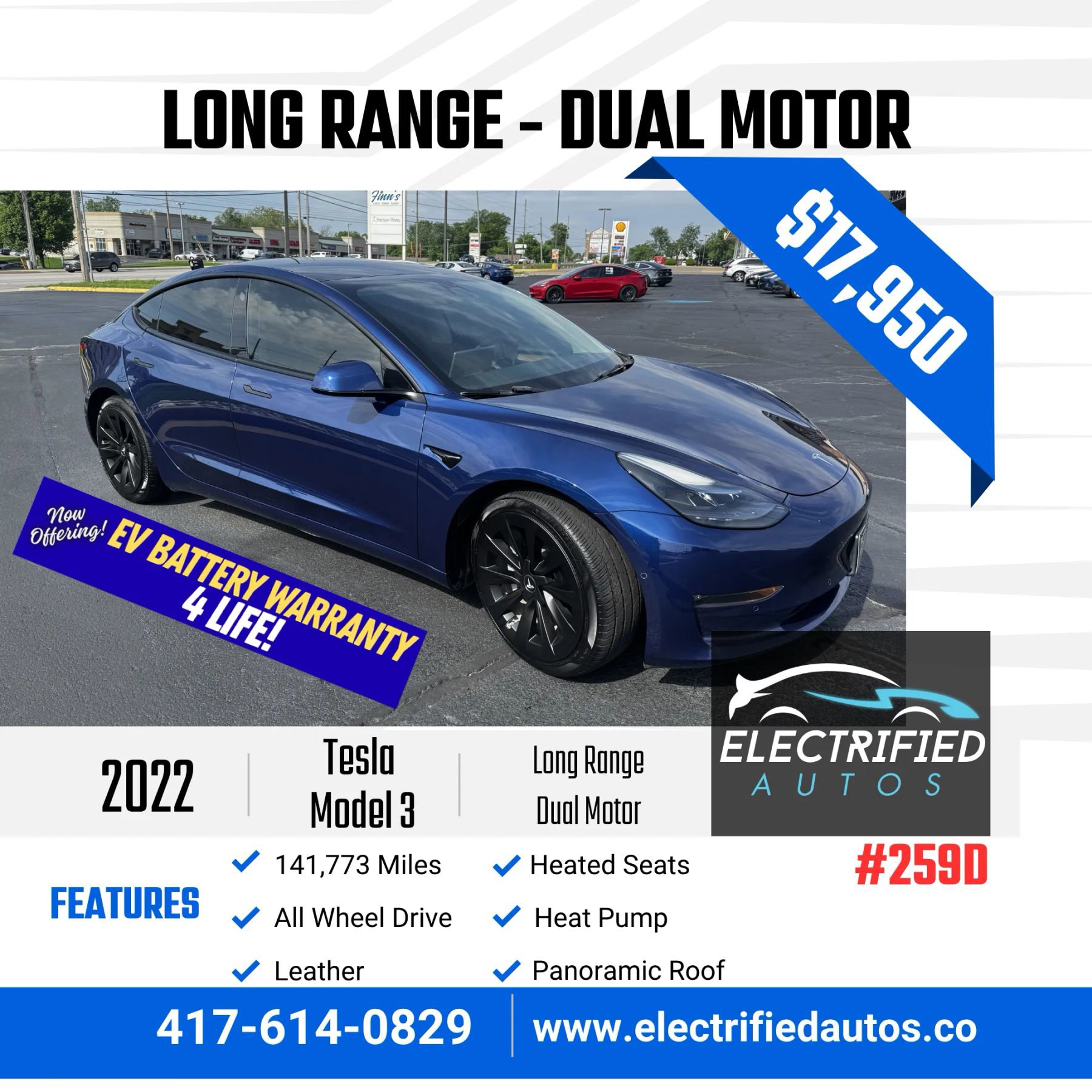 Used 2022 Tesla Model 3 Long Range AWD/4WD image 1