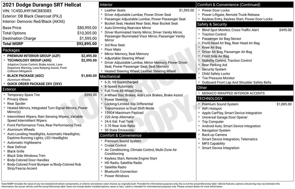 Used 2021 Dodge Durango SRT Hellcat w/ Premium Interior Group image 35