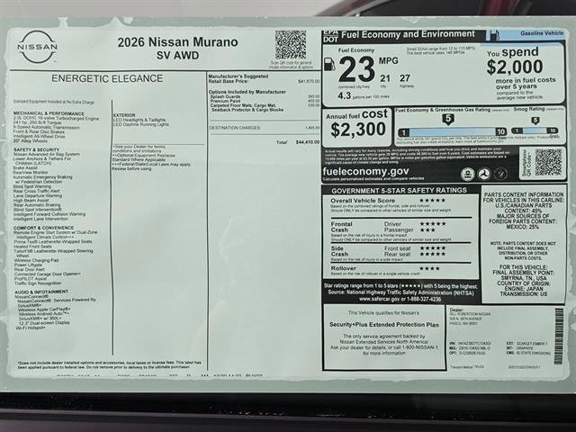 New 2026 Nissan Murano SV image 43