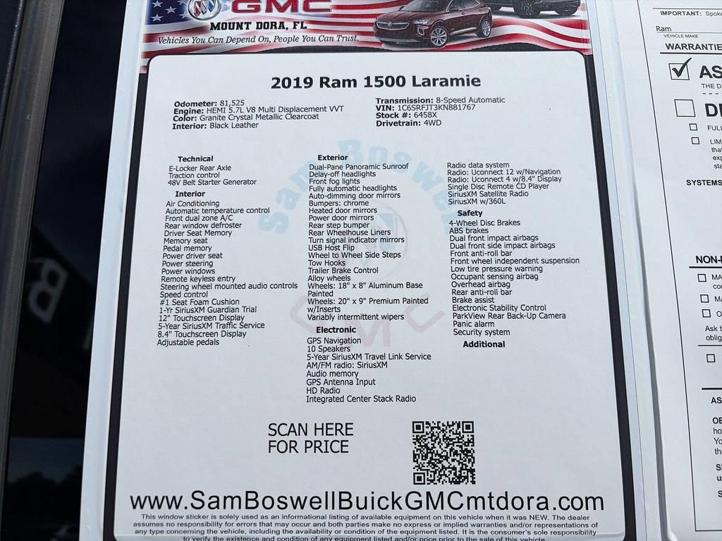 Used 2019 RAM 1500 Laramie w/ Sport Appearance Package AWD/4WD image 37