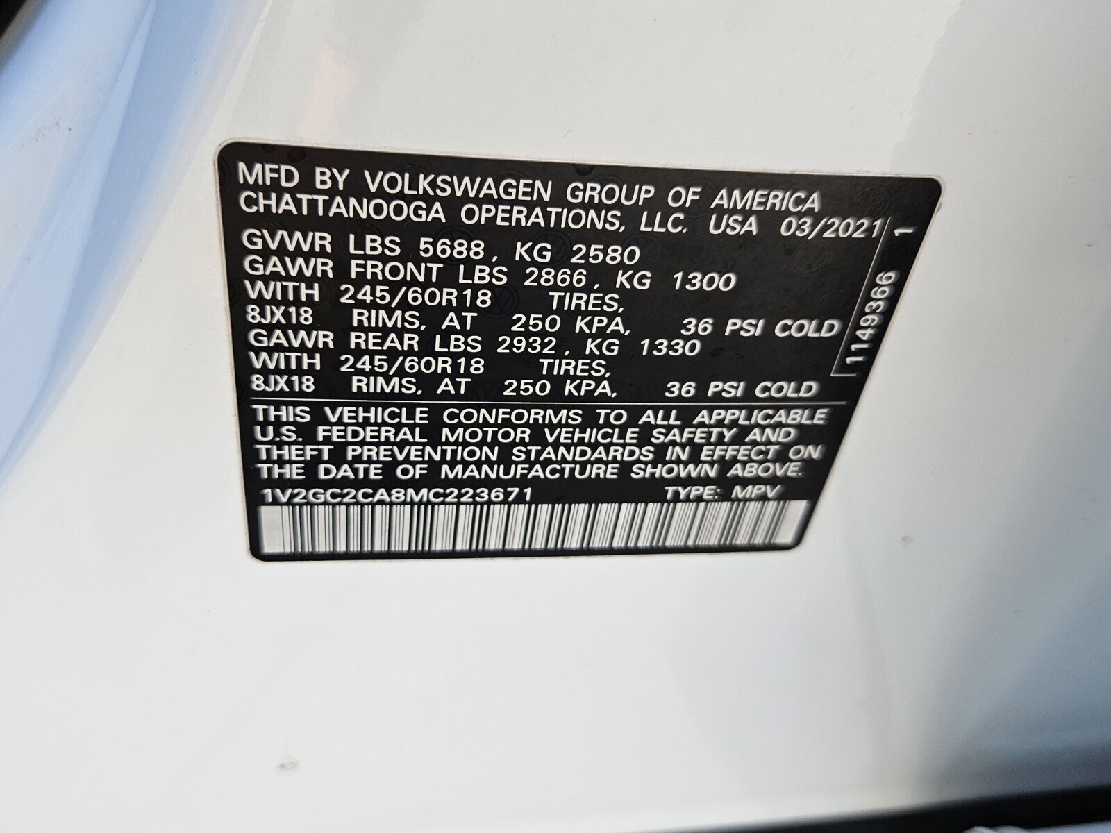 Used 2021 Volkswagen Atlas Cross Sport S image 25