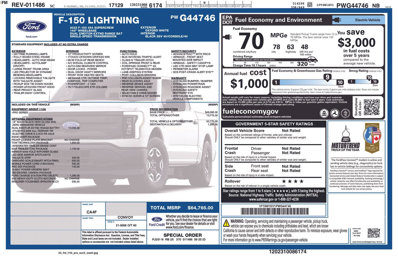New 2023 Ford F150 Lightning Pro w/ Tow Technology Package image 2