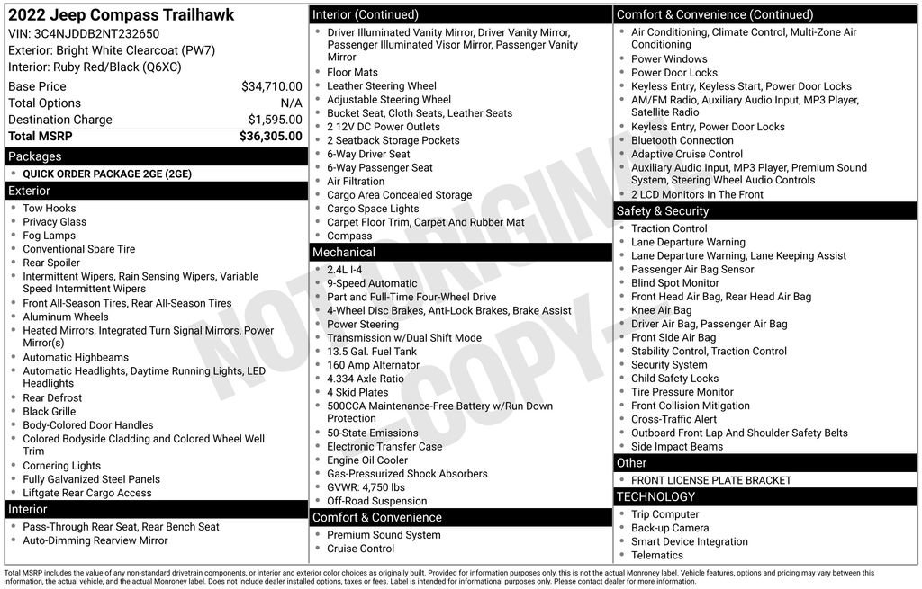 Used 2022 Jeep Compass Trailhawk image 12