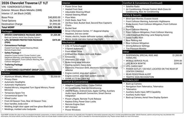 New 2026 Chevrolet Traverse LT w/ Driver Confidence Package FWD image 4