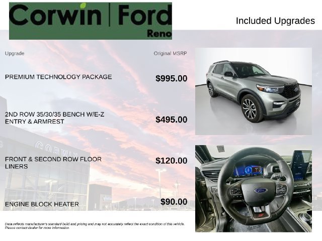 Certified 2020 Ford Explorer ST w/ Premium Technology Package AWD/4WD image 3