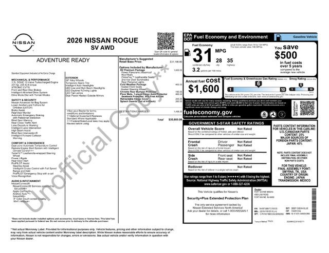 New 2026 Nissan Rogue SV w/ SV Premium Package image 38