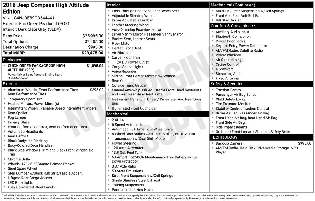 Used 2016 Jeep Compass High Altitude image 15