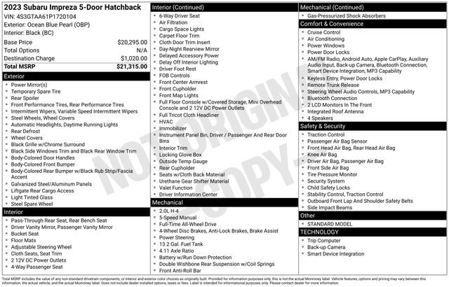 Used 2023 Subaru Impreza 2.0i image 35