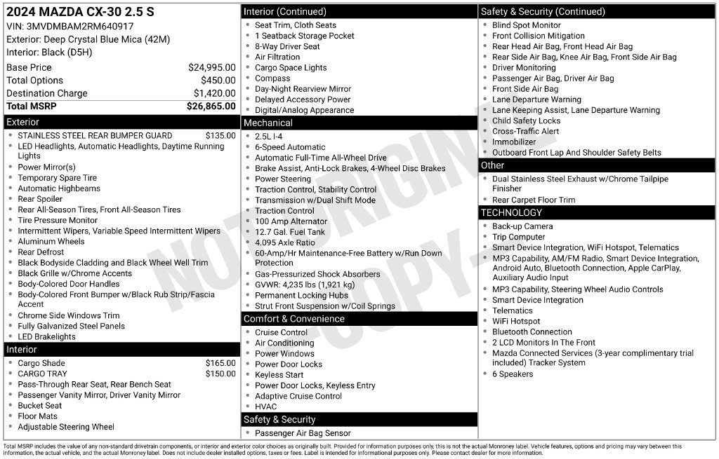 Certified 2024 MAZDA CX-30 AWD 2.5 S image 15