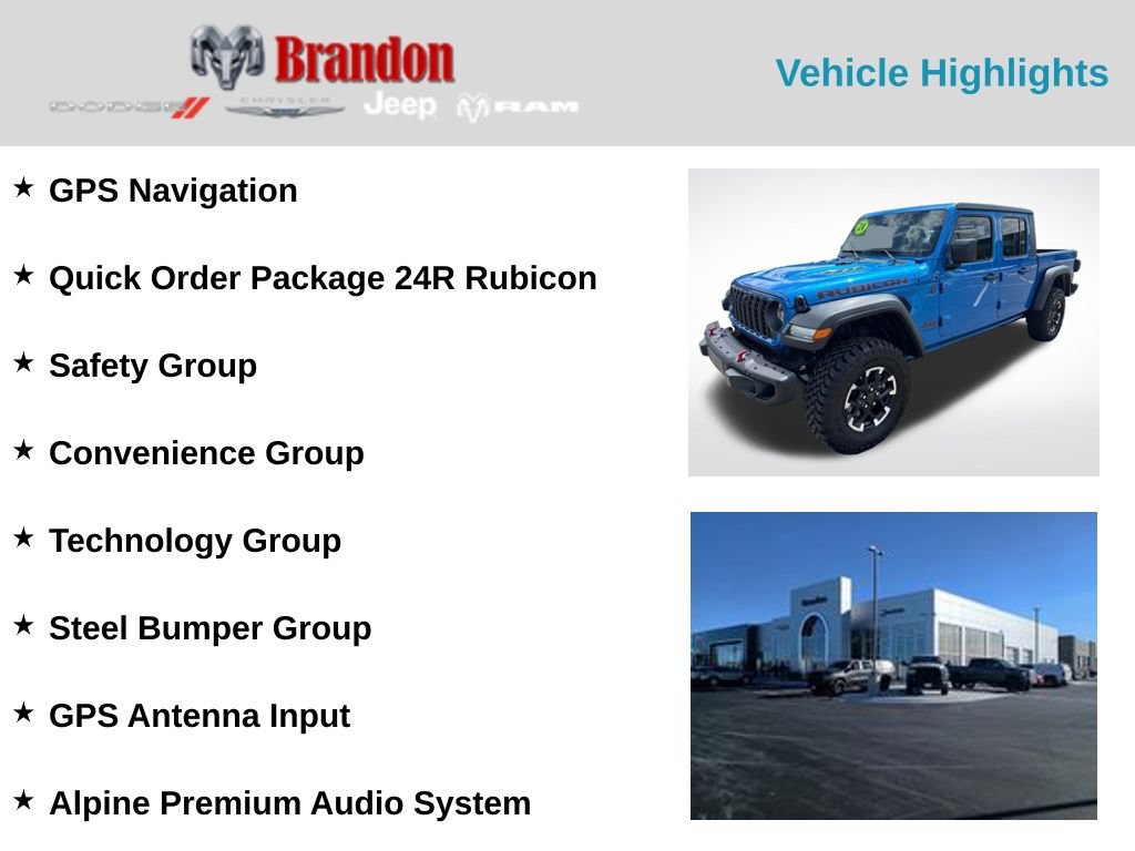 Used 2024 Jeep Gladiator Rubicon w/ Technology Group AWD/4WD image 5