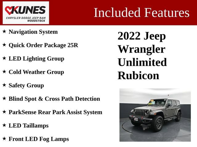 Used 2022 Jeep Wrangler Unlimited Rubicon w/ LED Lighting Group AWD/4WD image 3