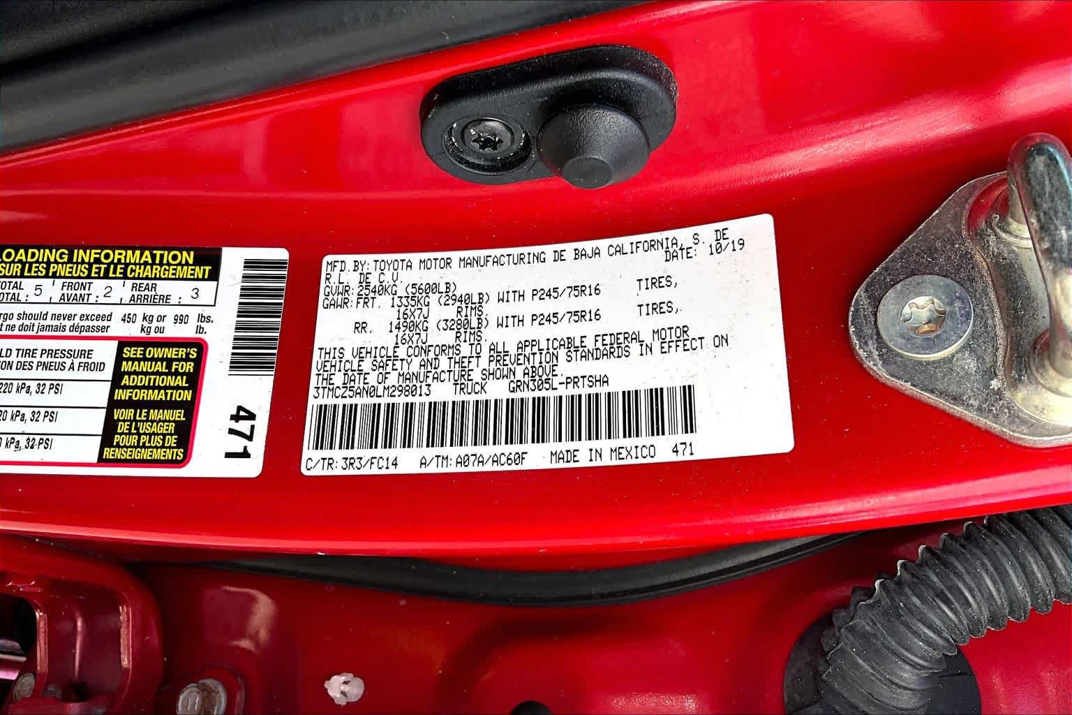 Certified 2020 Toyota Tacoma SR5 AWD/4WD image 33