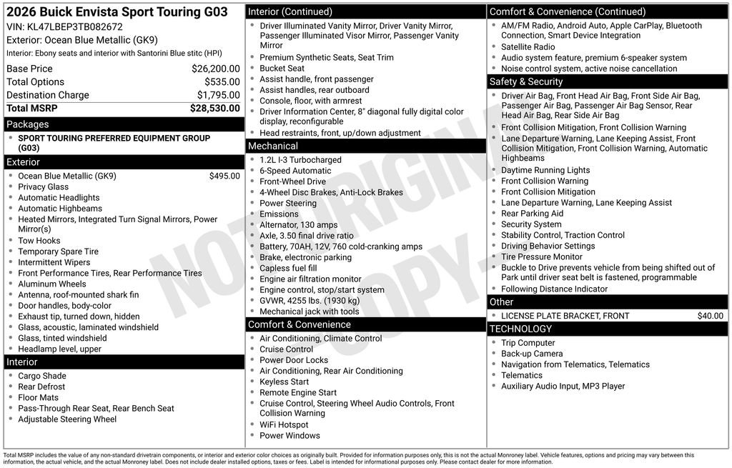 New 2026 Buick Envista Sport Touring FWD image 5